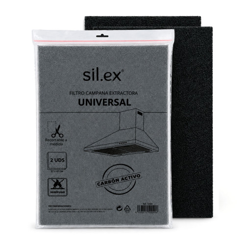 Pack de 2 filtros de carbón activo para campana extractora | Filtro recortable, 57 x 47 cm