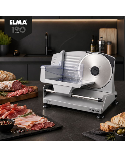 Cortafiambres eléctrica ELMA 200 W con 2 cuchillas de acero inoxidable y corte regulable 0-15 mm