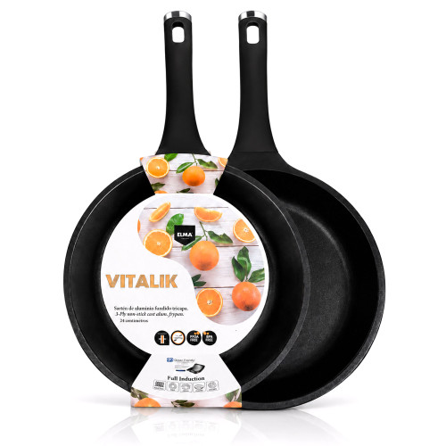 Pack de sartenes de aluminio fundido Elma VITALIK de 24-28 cm