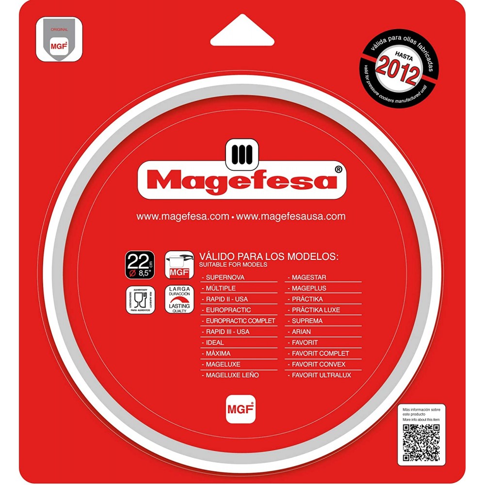 Junta de olla a presión Magefesa 22cm de diámetro interior, para ollas  Magefesa fabricadas hasta 2012